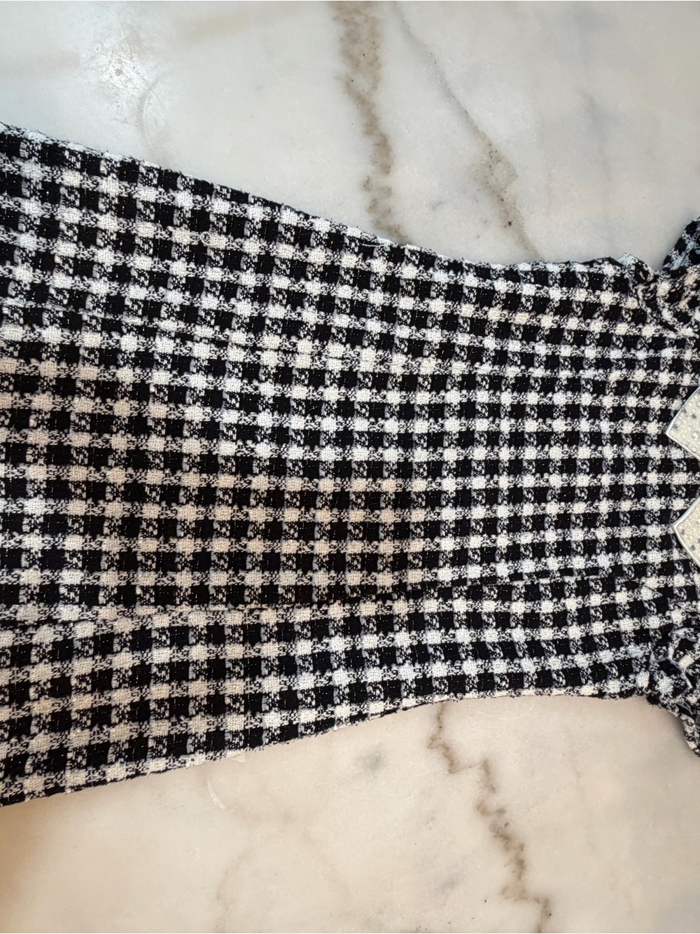 Rare Editions Black and White Houndstooth Formal Dress